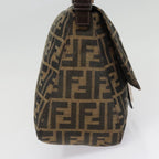 FENDI Zucca Canvas Mamma Baguette Shoulder Bag Brown Black Silveryk14866A