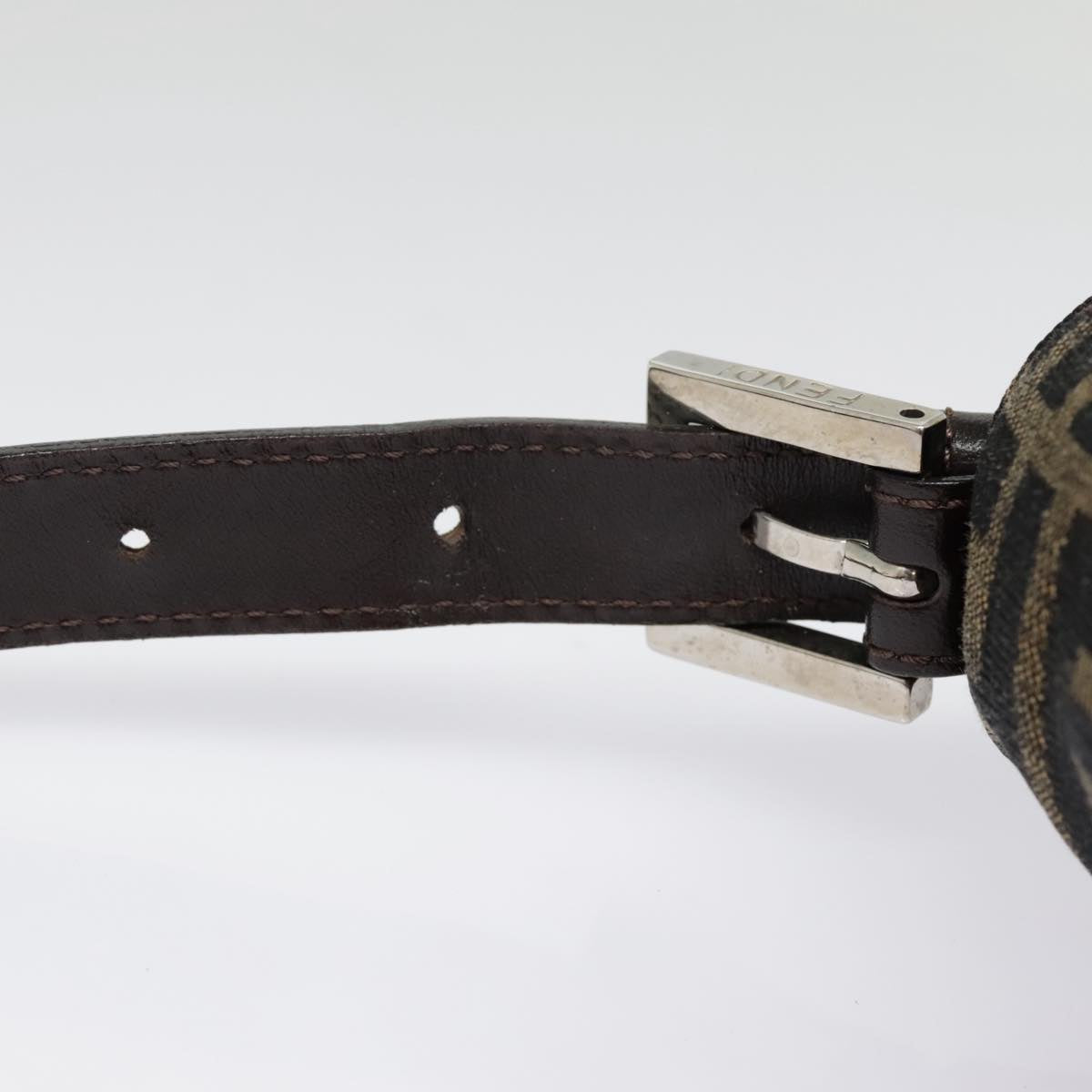 FENDI Zucca Canvas Mamma Baguette Shoulder Bag Brown Black Silveryk14866A