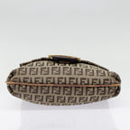 FENDI Zucchino Canvas Shoulder Bag Gold Beigeyk14894