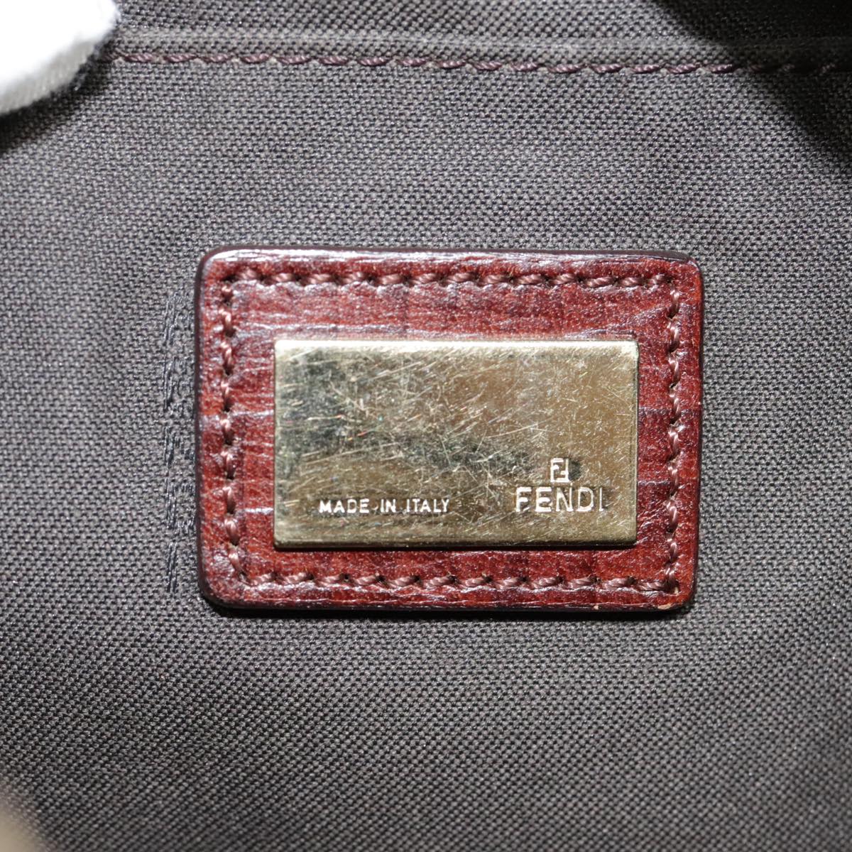 FENDI Zucchino Canvas Shoulder Bag Gold Beigeyk14894