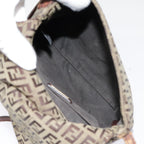 FENDI Zucchino Canvas Shoulder Bag Gold Beigeyk14894