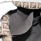 FENDI Zucchino Canvas Shoulder Bag Gold Beigeyk14894