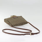 FENDI Zucchino Canvas Shoulder Bag Gold Beigeyk14894
