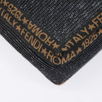 FENDI Tote Bag Straw Black Goldyk14912