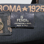FENDI Tote Bag Straw Black Goldyk14912