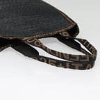 FENDI Tote Bag Straw Black Goldyk14912