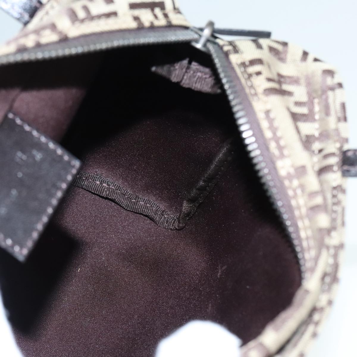 FENDI Zucchino Canvas Hand Bag Beigeyk14935