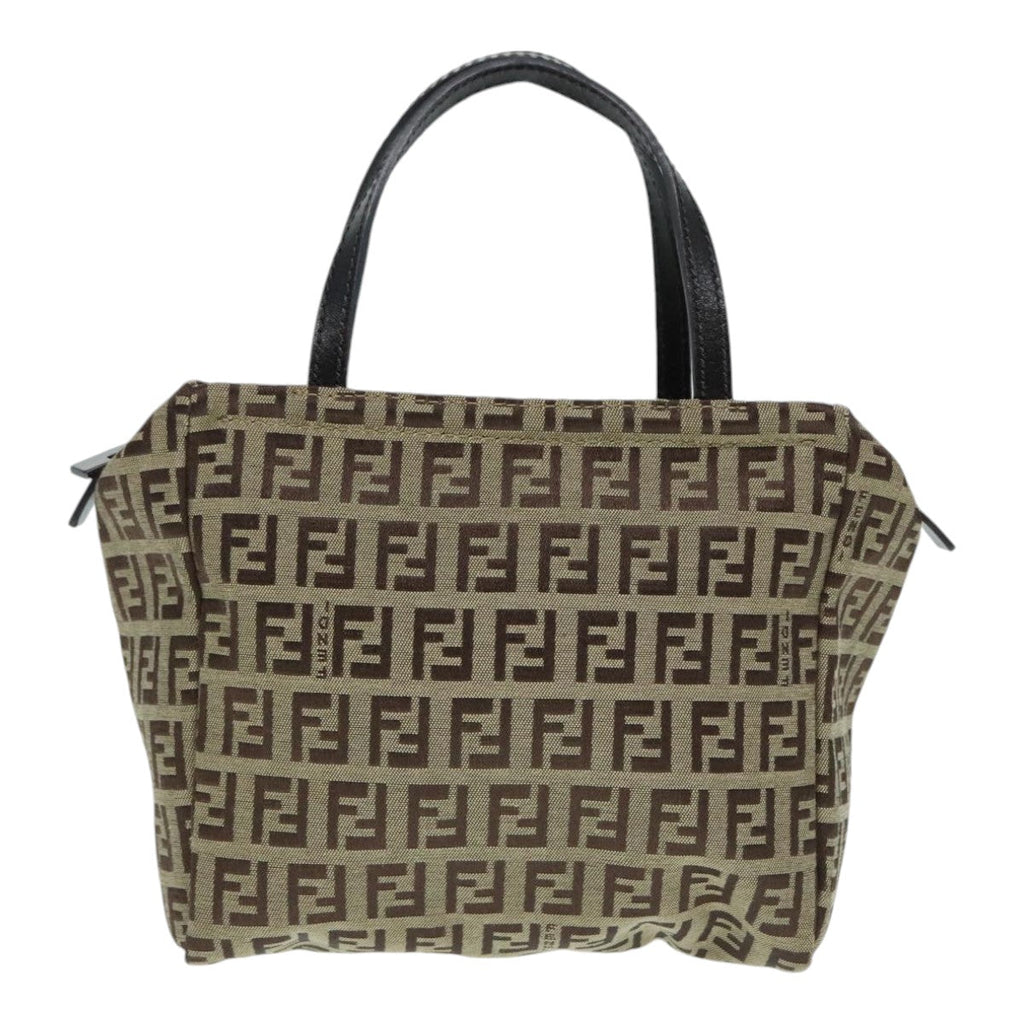 FENDI Zucchino Canvas Hand Bag Beigeyk14935