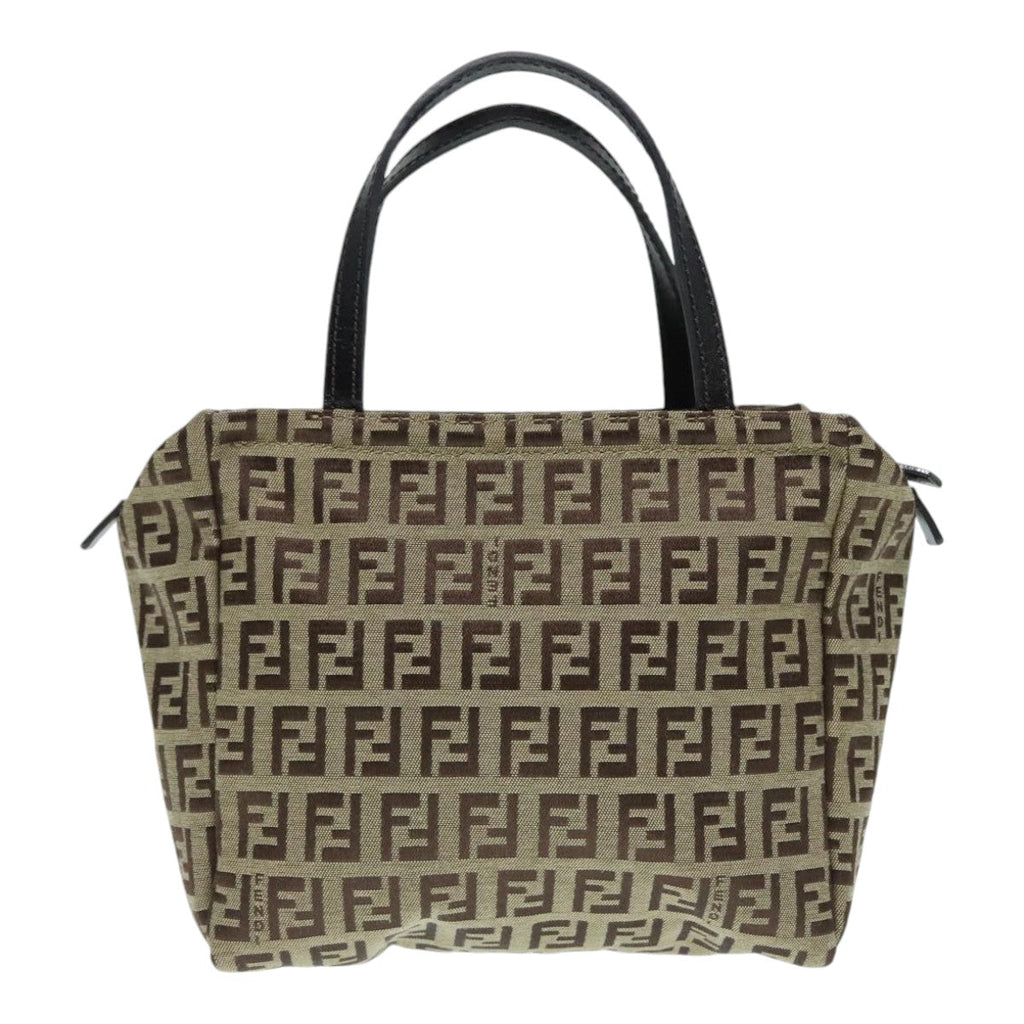 FENDI Zucchino Canvas Hand Bag Beigeyk14935