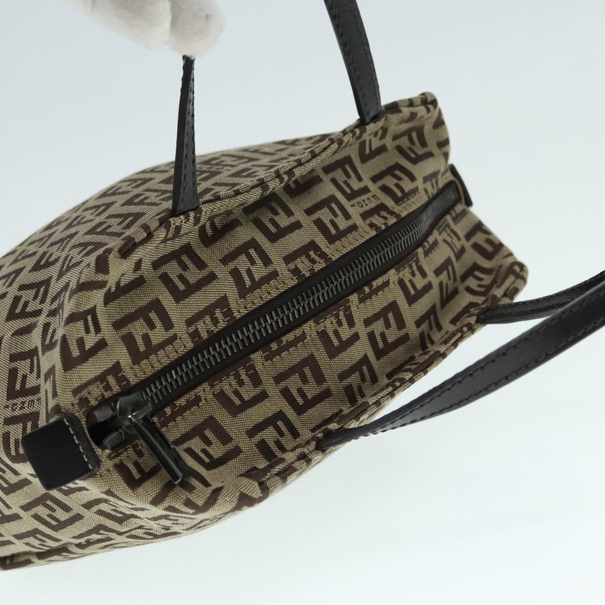 FENDI Zucchino Canvas Hand Bag Beigeyk14935