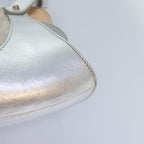 FENDI Zucchino Canvas Hand Bag Silver Blackyk14936