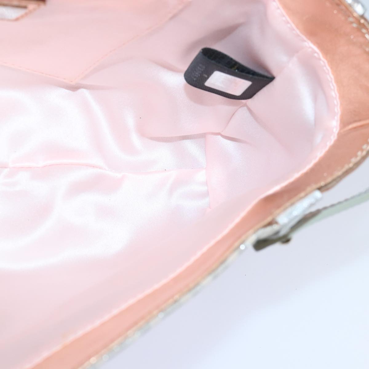 FENDI Zucchino Canvas Hand Bag Silver Blackyk14936