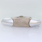 FENDI Zucchino Canvas Hand Bag Silver Blackyk14936