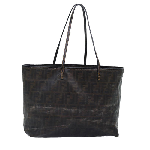 FENDI Zucca Canvas Tote Bag Brown Blackyk14952