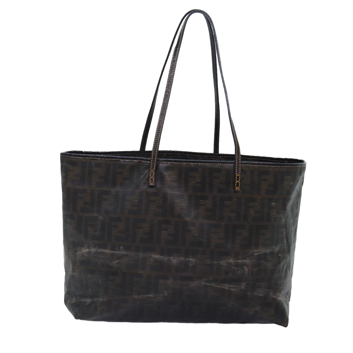 FENDI Zucca Canvas Tote Bag Brown Blackyk14952