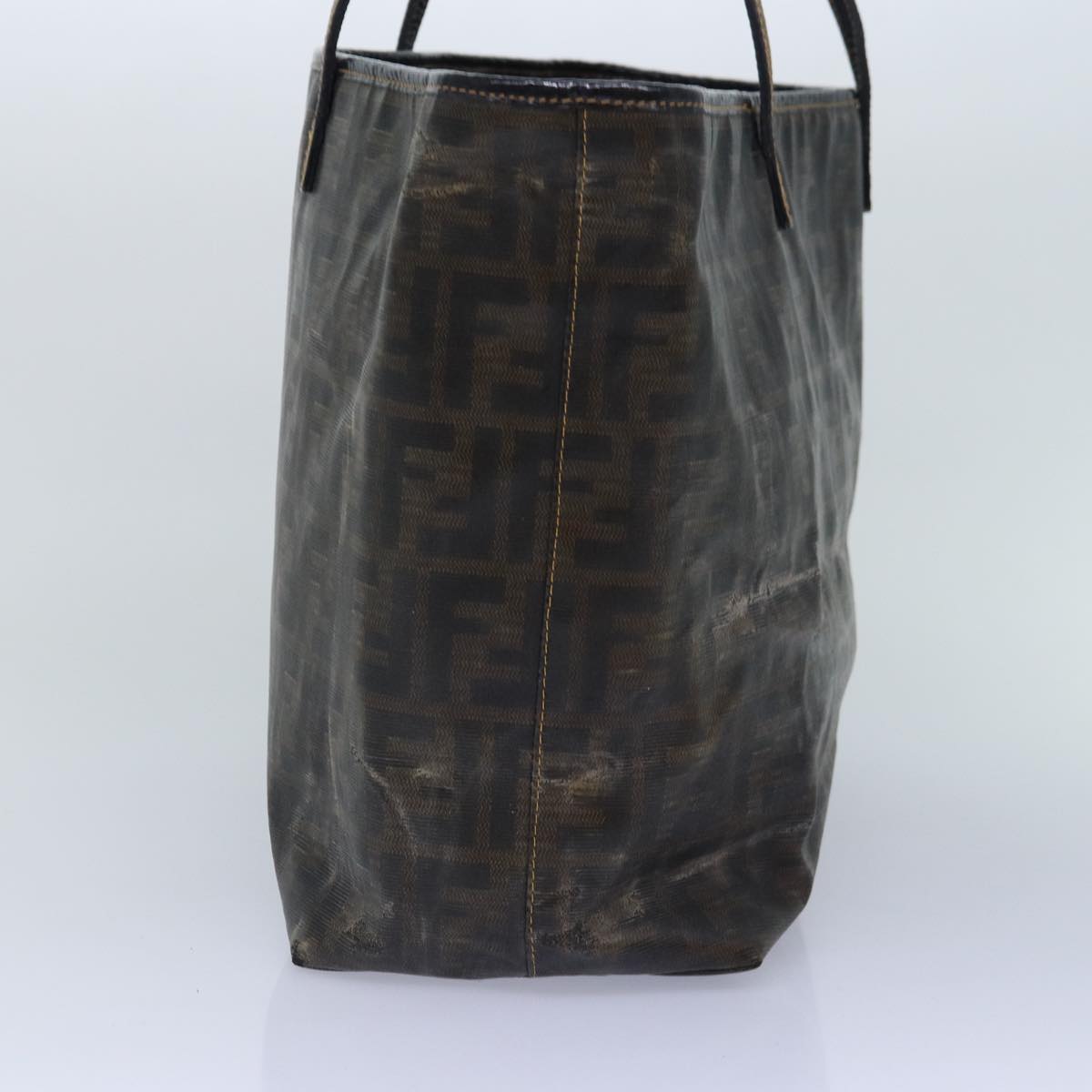 FENDI Zucca Canvas Tote Bag Brown Blackyk14952