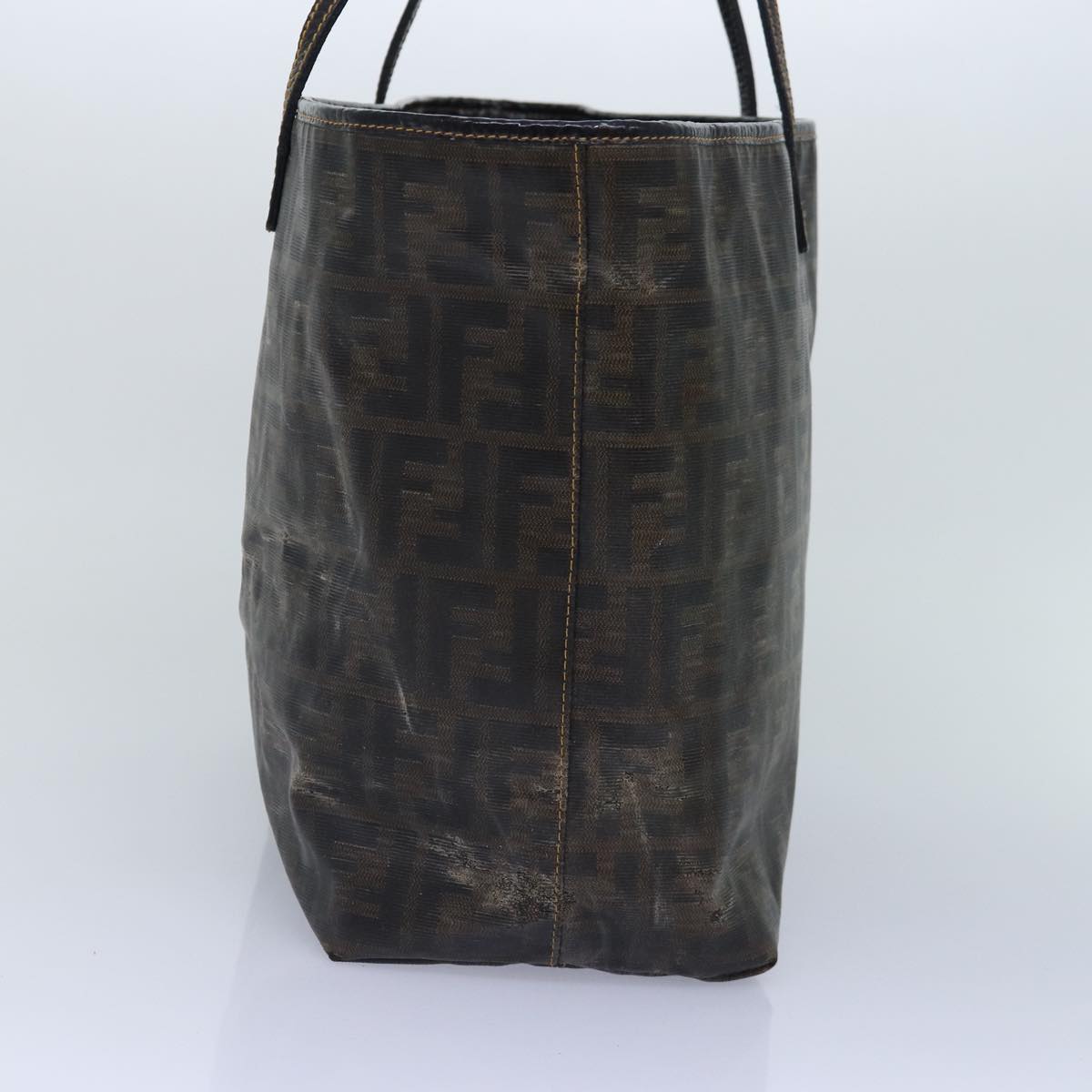FENDI Zucca Canvas Tote Bag Brown Blackyk14952