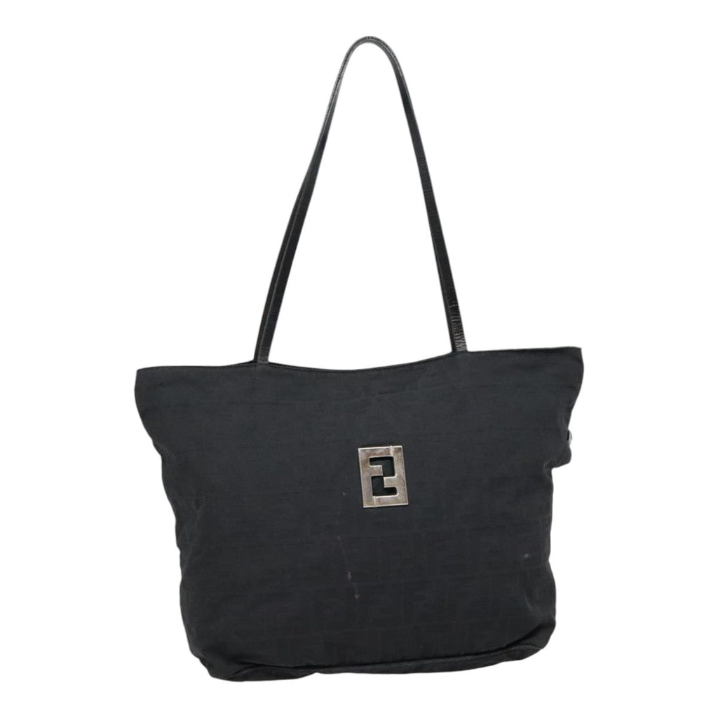 FENDI Zucca Canvas Tote Bag Silver Blackyk15009