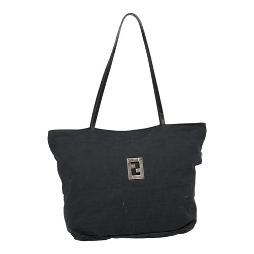 FENDI Zucca Canvas Tote Bag Silver Blackyk15009