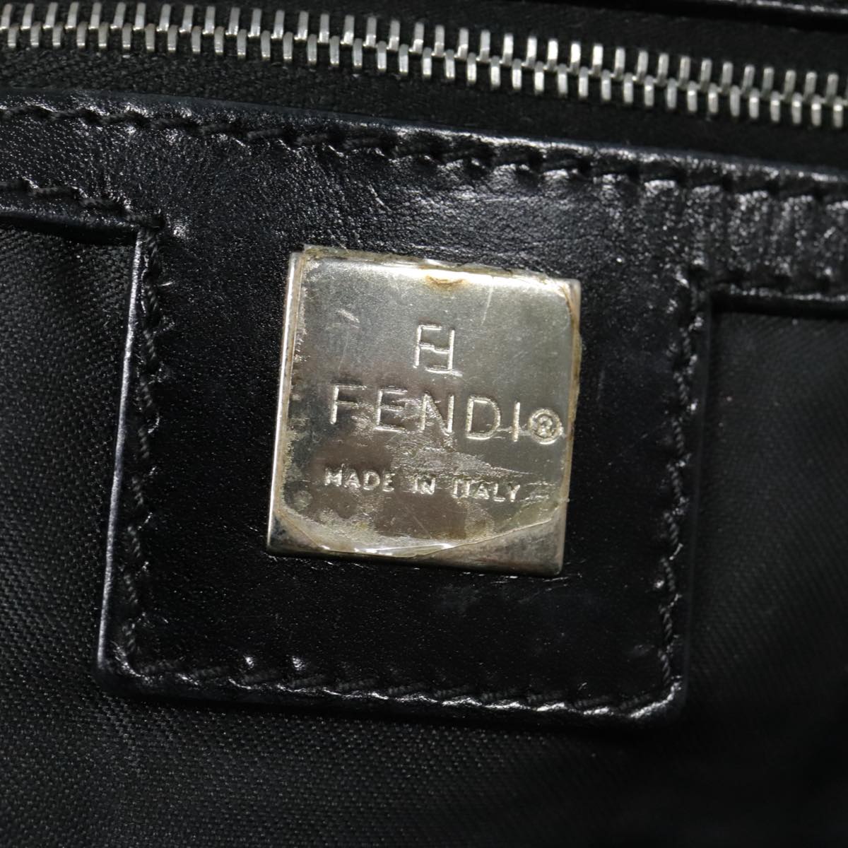 FENDI Zucca Canvas Tote Bag Silver Blackyk15009