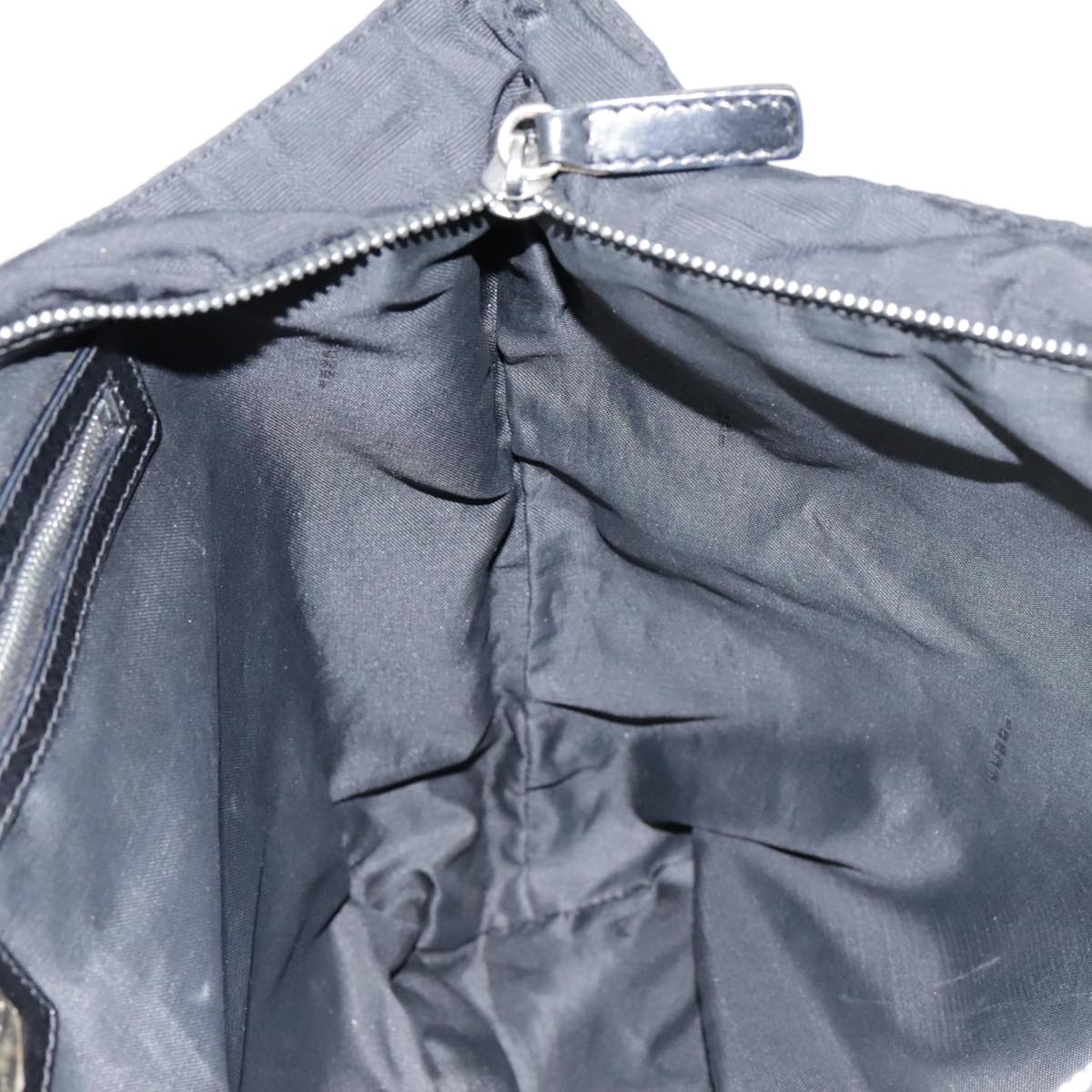 FENDI Zucca Canvas Tote Bag Silver Blackyk15009