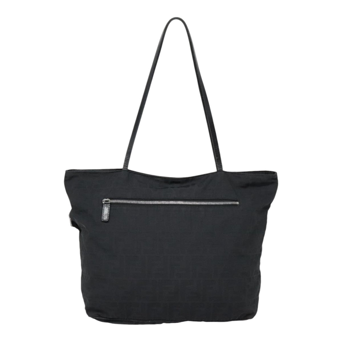 FENDI Zucca Canvas Tote Bag Silver Blackyk15009