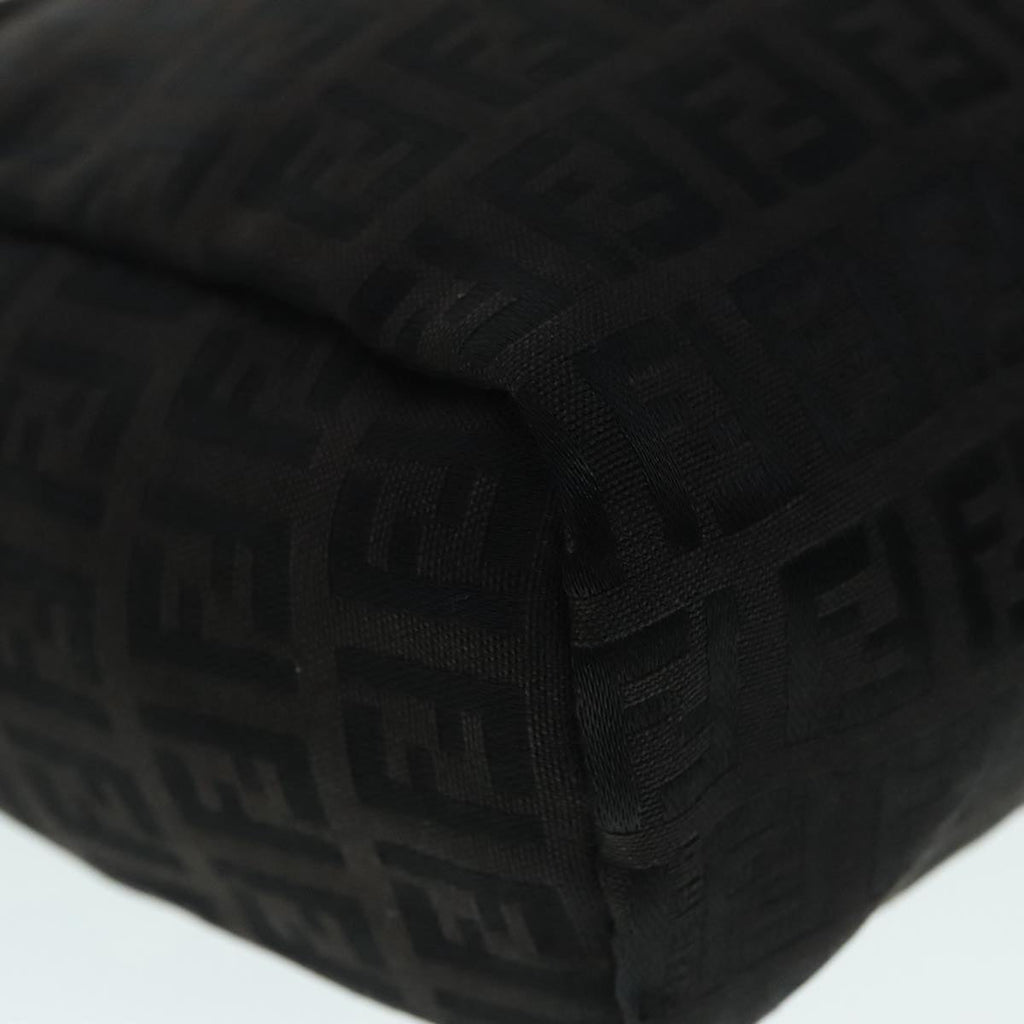 FENDI Zucchino Canvas Hand Bag Silver Blackyk15013