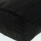 FENDI Zucchino Canvas Hand Bag Silver Blackyk15013