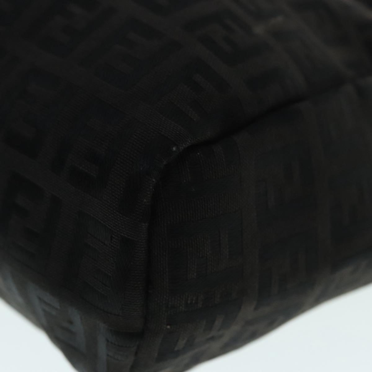 FENDI Zucchino Canvas Hand Bag Silver Blackyk15013