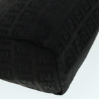 FENDI Zucchino Canvas Hand Bag Silver Blackyk15013