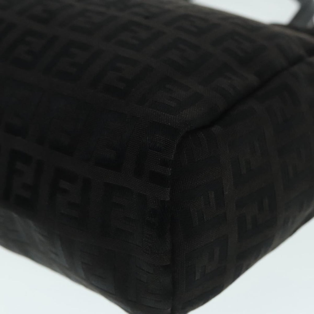 FENDI Zucchino Canvas Hand Bag Silver Blackyk15013