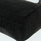 FENDI Zucchino Canvas Hand Bag Silver Blackyk15013