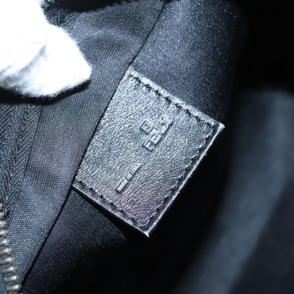 FENDI Zucchino Canvas Hand Bag Silver Blackyk15013