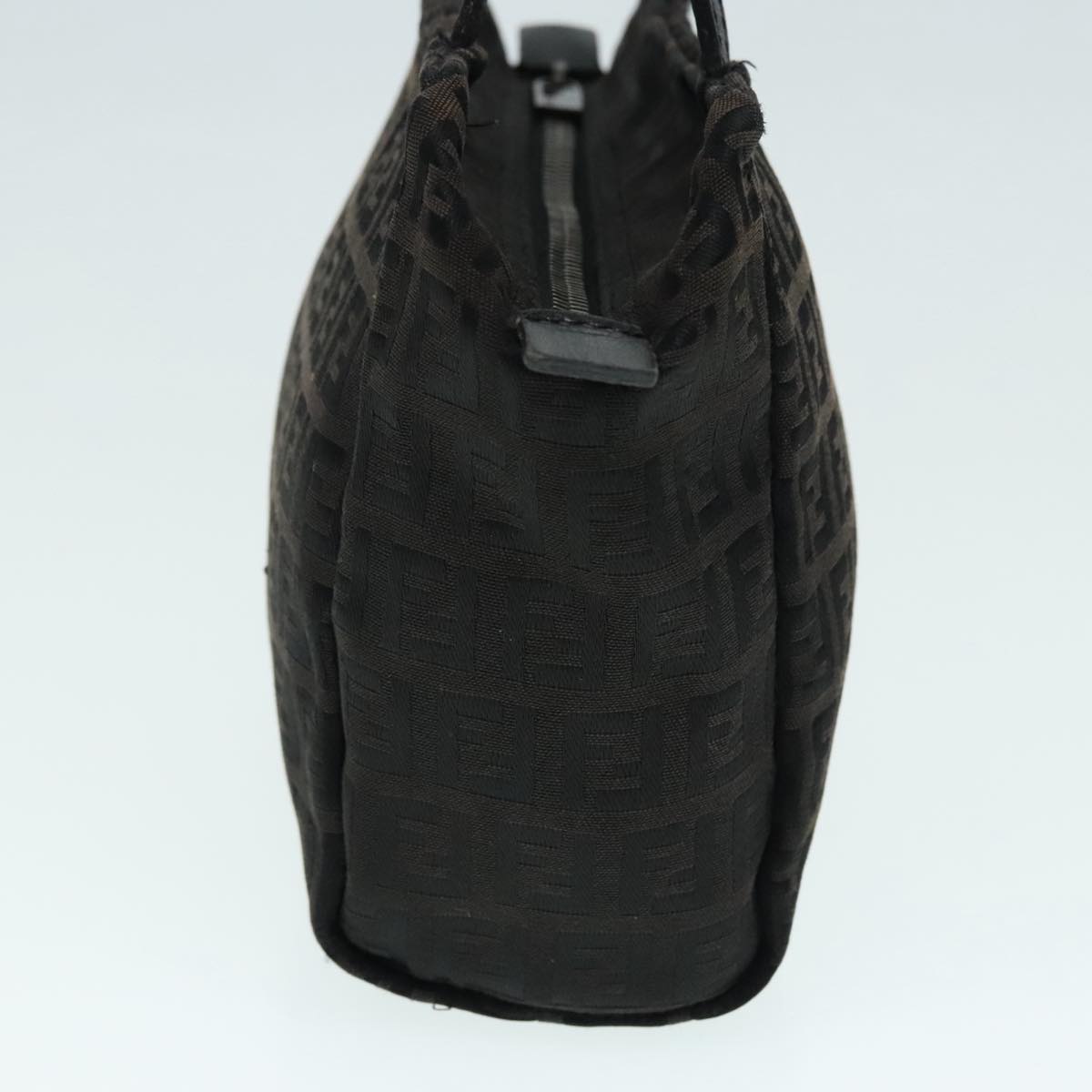 FENDI Zucchino Canvas Hand Bag Silver Blackyk15013