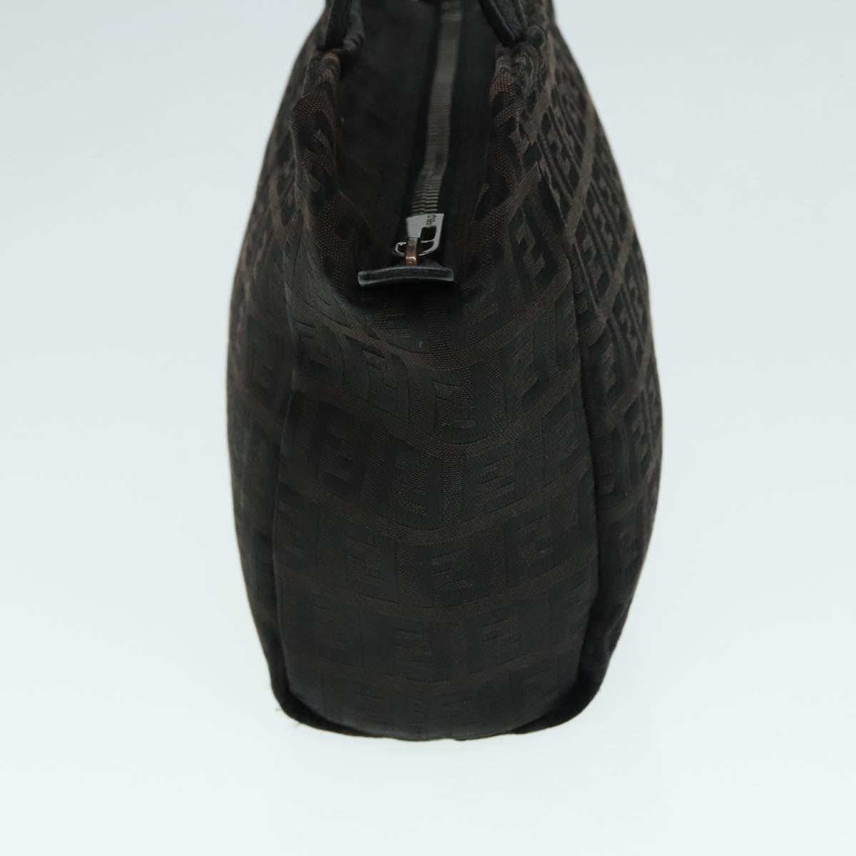 FENDI Zucchino Canvas Hand Bag Silver Blackyk15013