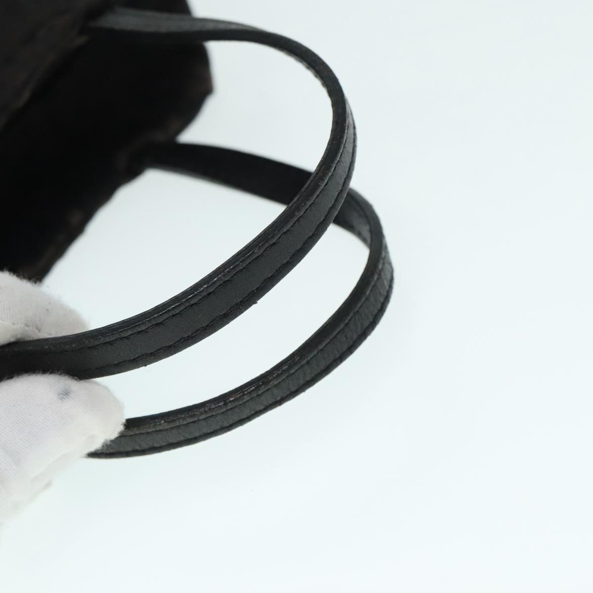 FENDI Zucchino Canvas Hand Bag Silver Blackyk15013