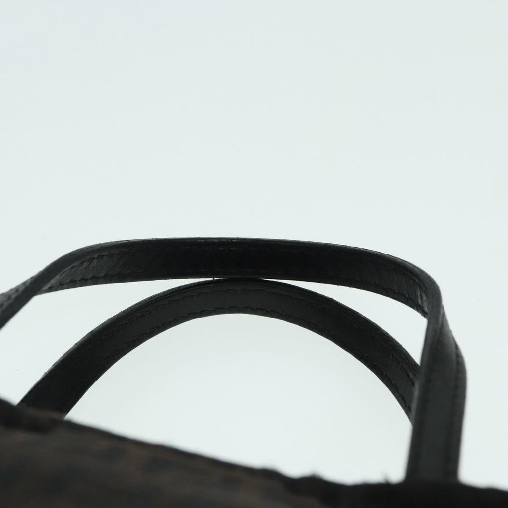 FENDI Zucchino Canvas Hand Bag Silver Blackyk15013