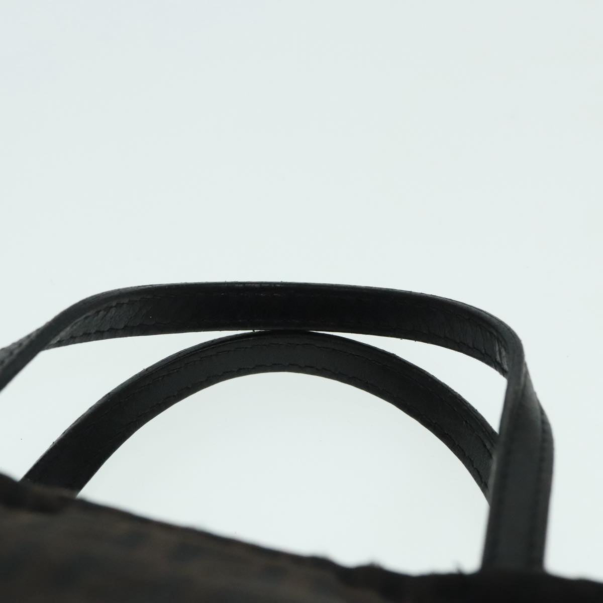 FENDI Zucchino Canvas Hand Bag Silver Blackyk15013