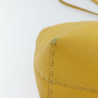 FENDI Celeria Tote Bag Leather Yellow Silveryk15014