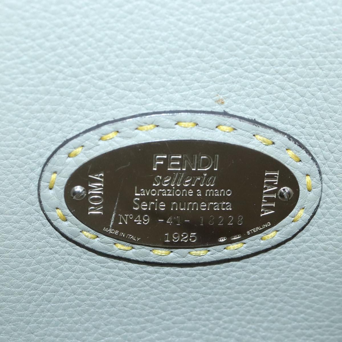 FENDI Celeria Tote Bag Leather Yellow Silveryk15014