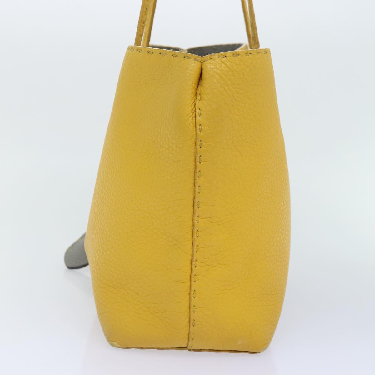 FENDI Celeria Tote Bag Leather Yellow Silveryk15014