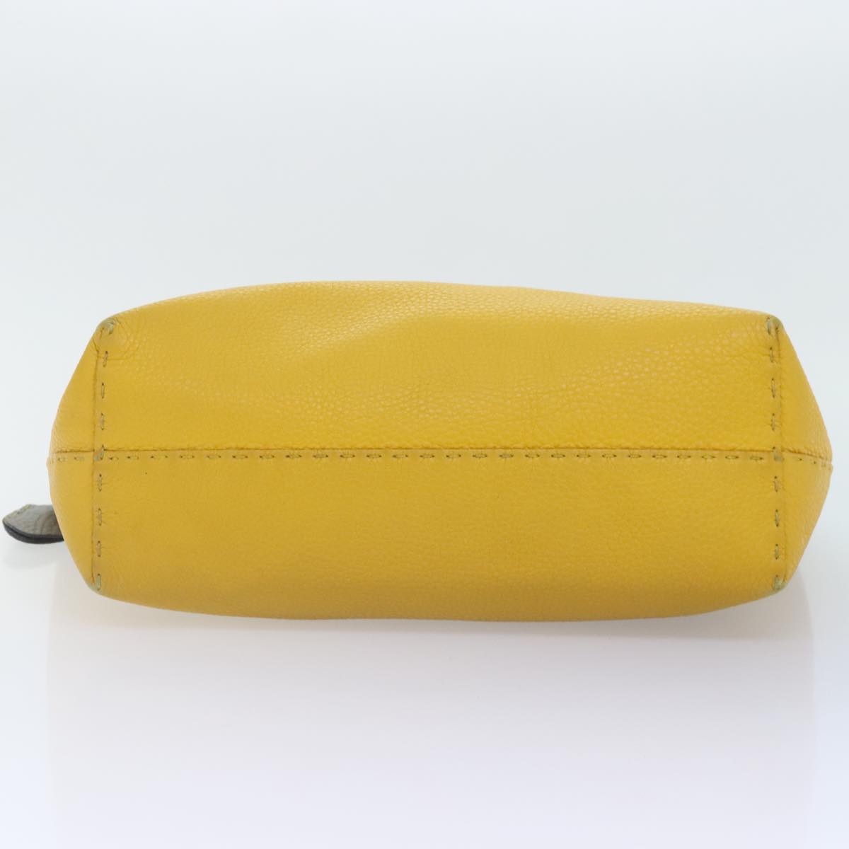 FENDI Celeria Tote Bag Leather Yellow Silveryk15014