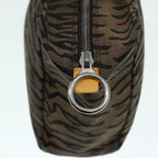 FENDI Hand Bag Canvas Brown Silveryk15027