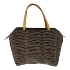 FENDI Hand Bag Canvas Brown Silveryk15027