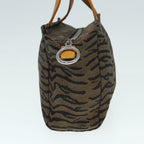FENDI Hand Bag Canvas Brown Silveryk15027