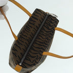 FENDI Hand Bag Canvas Brown Silveryk15027