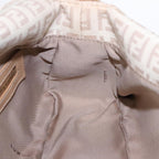 FENDI Zucchino Canvas Mamma Baguette Shoulder Bag Beige Goldyk15046A