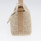 FENDI Zucchino Canvas Mamma Baguette Shoulder Bag Beige Goldyk15046A