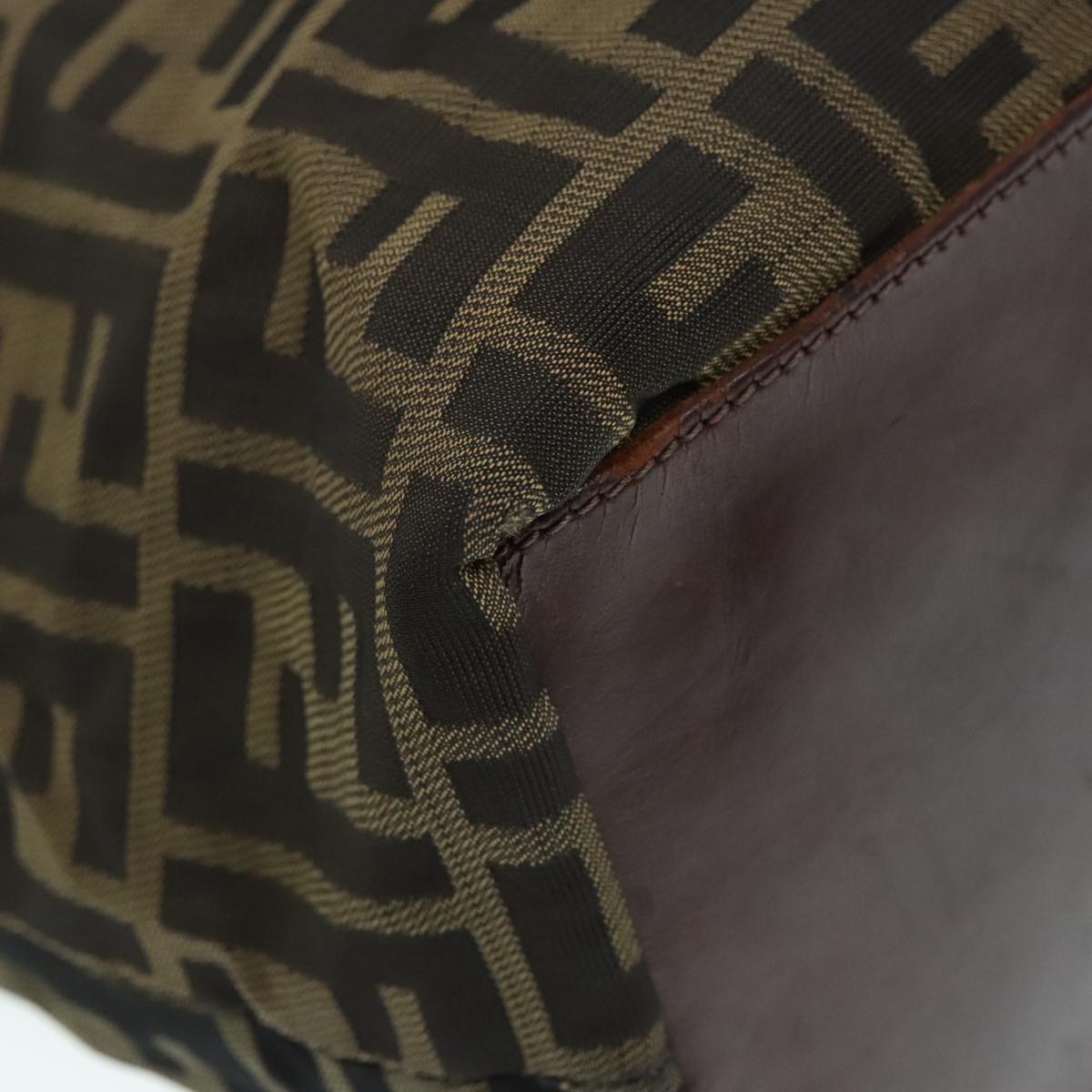 FENDI Zucca Canvas Tote Bag Brown Black Silveryk15049
