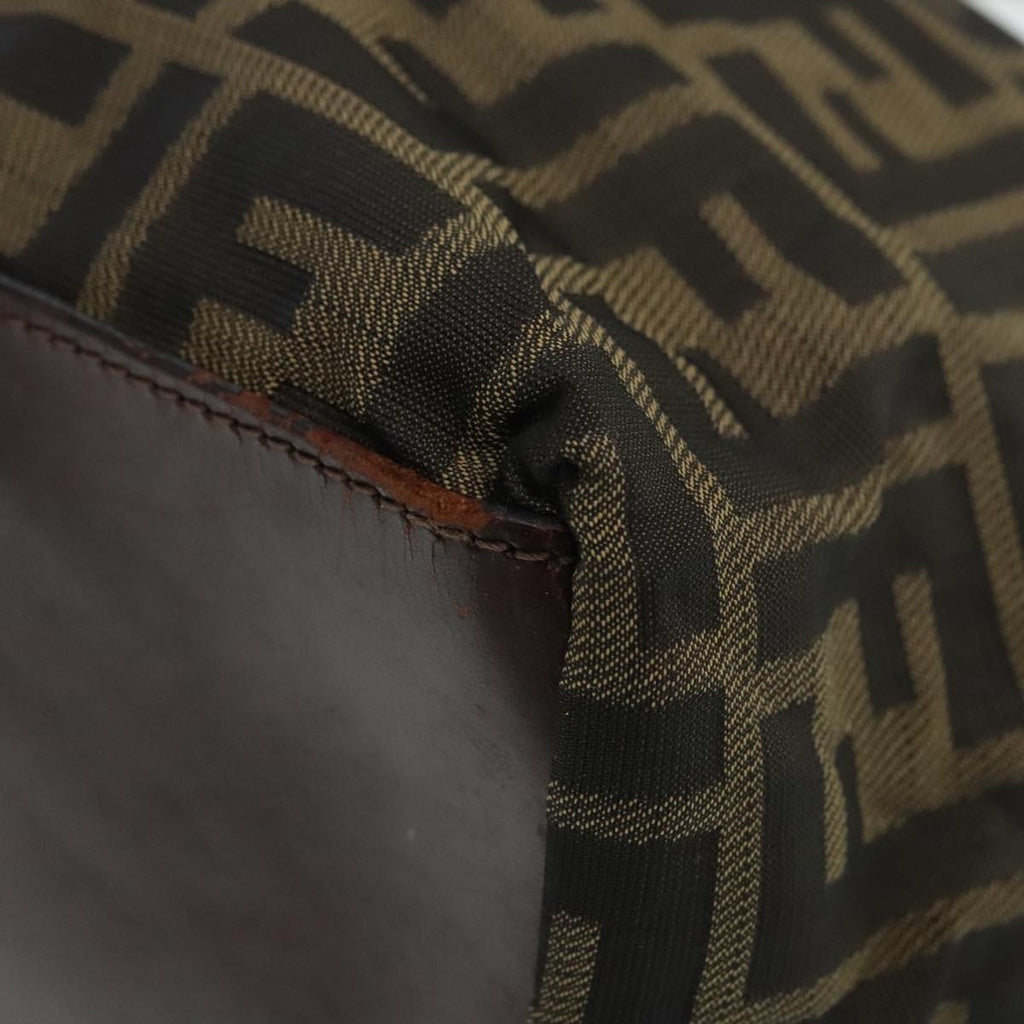 FENDI Zucca Canvas Tote Bag Brown Black Silveryk15049
